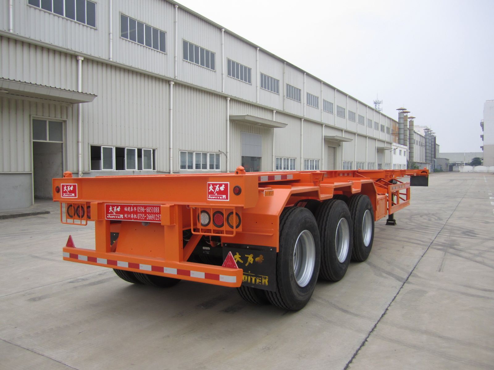 3 axes 40 pedes Ossa Semi Trailers cum rege JOST 3.5 inch pin