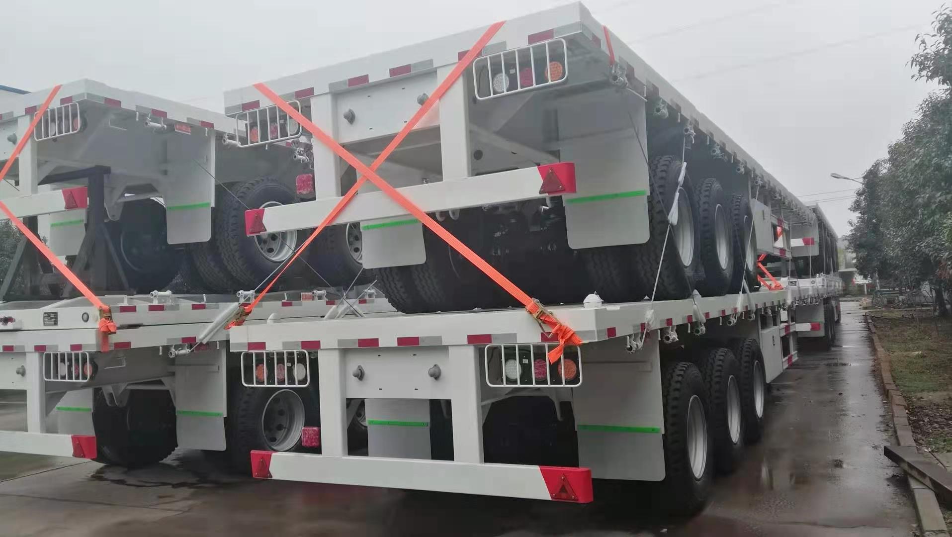 Sina 40ft 3 axes flatbed semi trailers manufacturer exportatorii