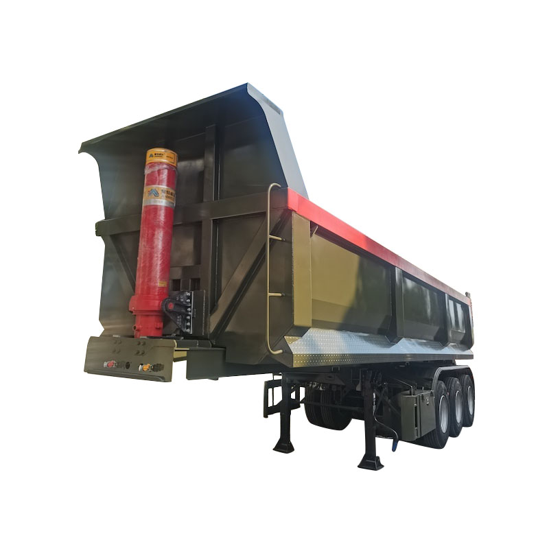 Gravibus officium III axes u figura Dumper semi trailers cum fuwa axe Hyva Hydraulica ratio