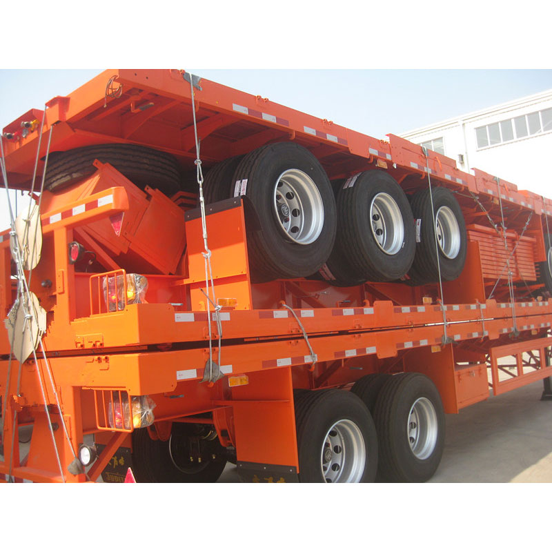 Tanzania type 40ft 3 axes flatbed semi trailers manufacturer exportatorius